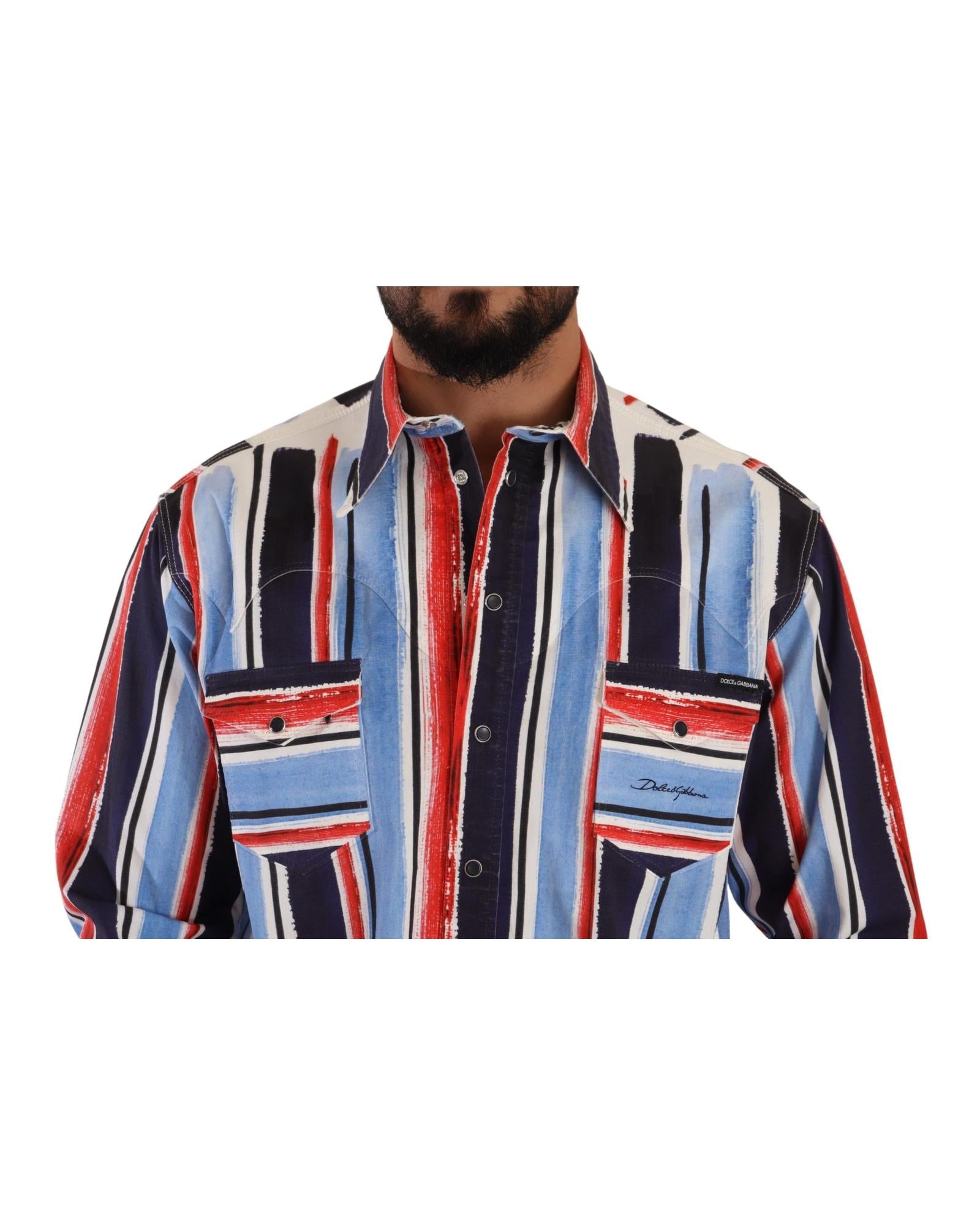 Dolce & Gabbana Mens Striped Cotton Shirt