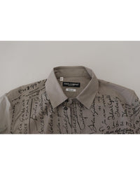 Dolce & Gabbana Signature Print Men's Dress Shirt - Grey