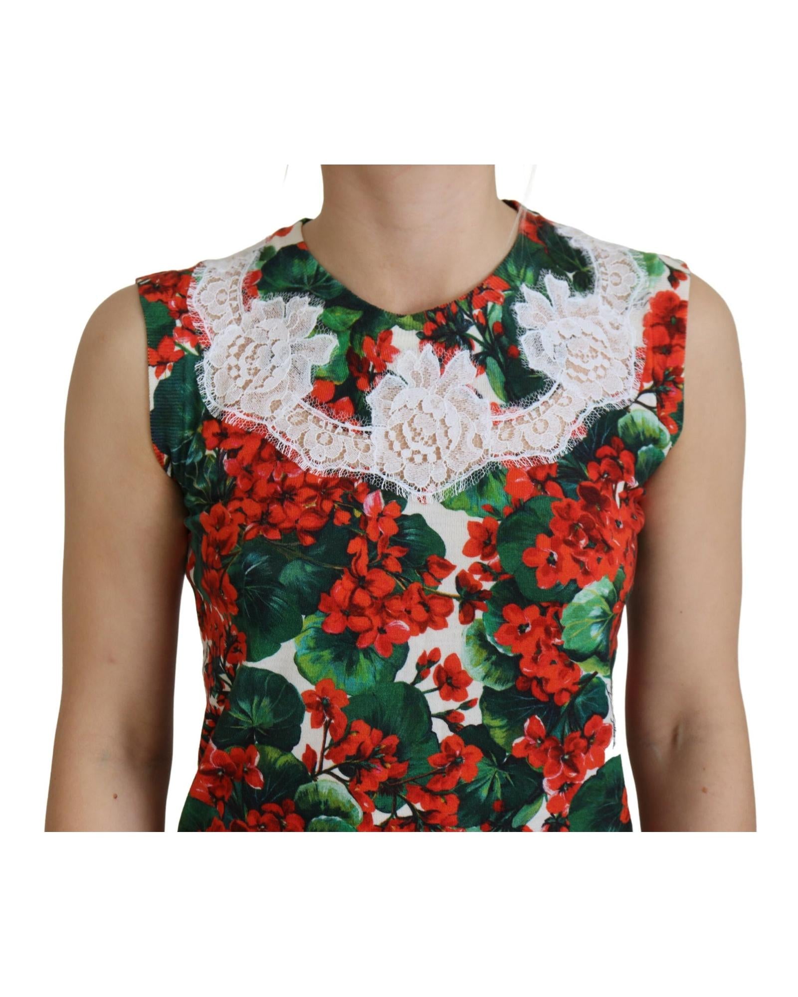 Dolce & Gabbana Women's Geranium Print Sleeveless Top