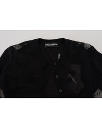 Dolce & Gabbana Women's Black Lace Trim Cardigan