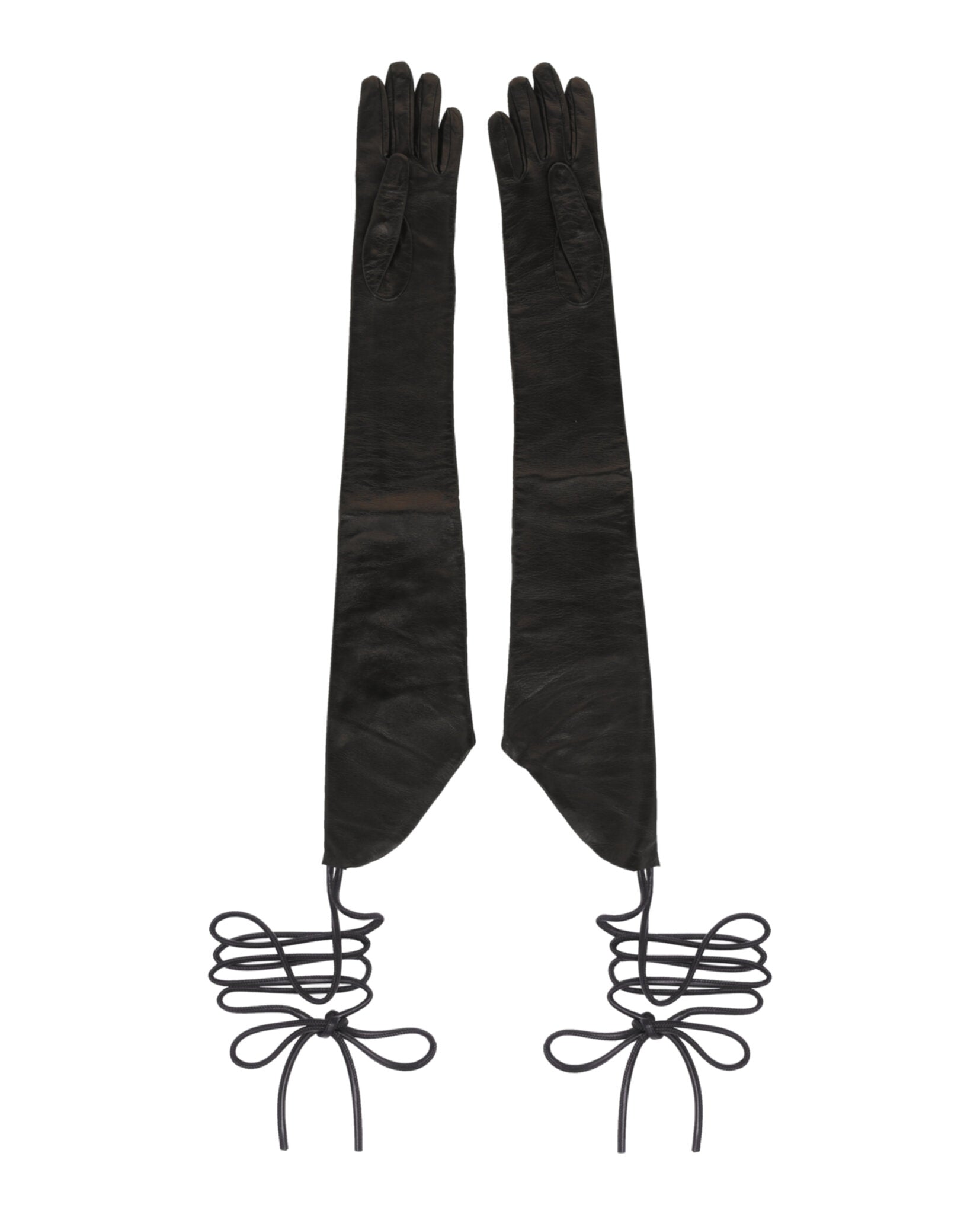 Givenchy Womens Long Asymmetrical Gloves In Leather