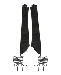 Givenchy Womens Long Asymmetrical Gloves In Leather