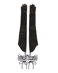 Givenchy Womens Long Asymmetrical Gloves In Leather