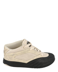Givenchy Mens Suede Trimmed Mid-Top Sneakers