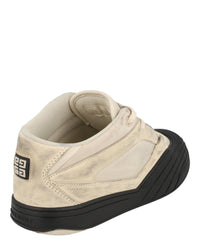 Givenchy Mens Suede Trimmed Mid-Top Sneakers