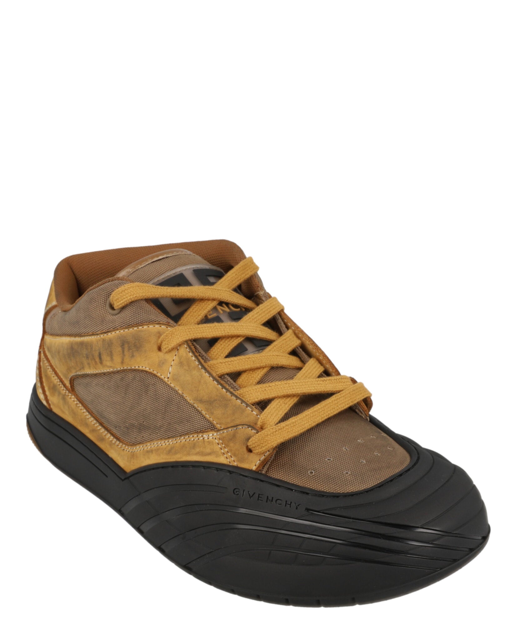 Givenchy Mens Suede Trimmed Mid-Top Sneakers