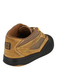 Givenchy Mens Suede Trimmed Mid-Top Sneakers