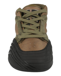 Givenchy Mens Suede Trimmed Mid-Top Sneakers