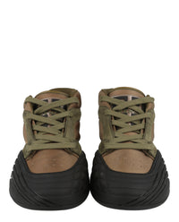 Givenchy Mens Suede Trimmed Mid-Top Sneakers