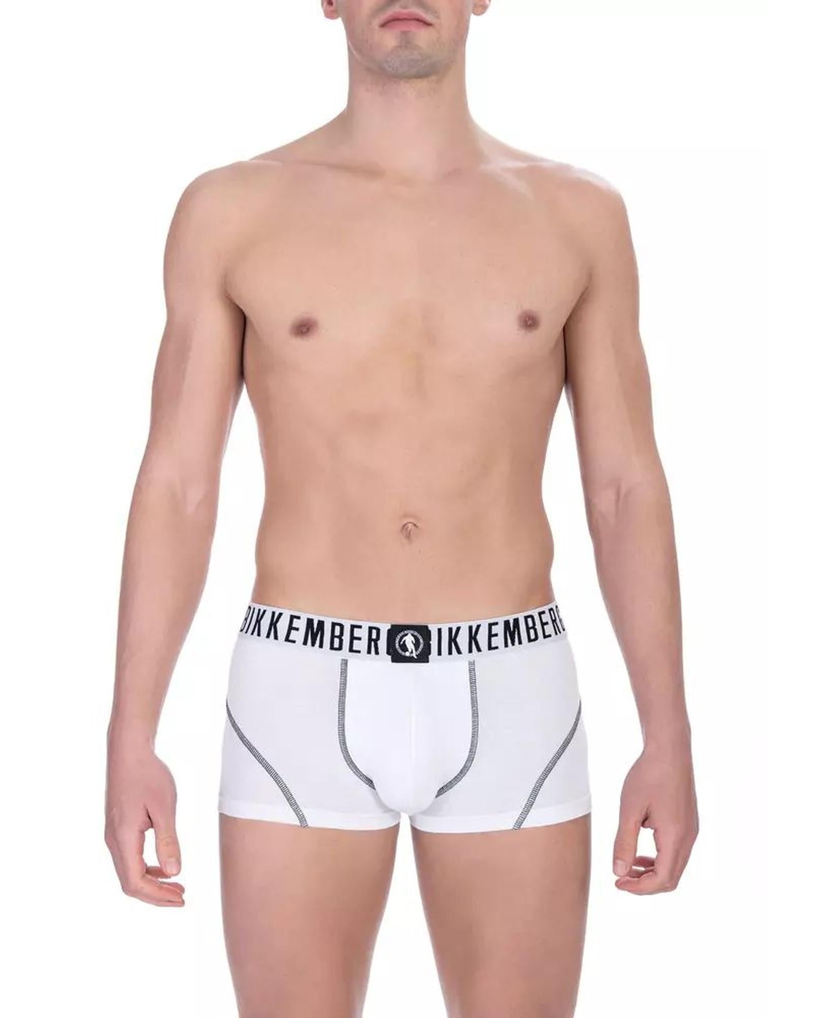 Bikkembergs Mens White Boxer Briefs Underwear White
