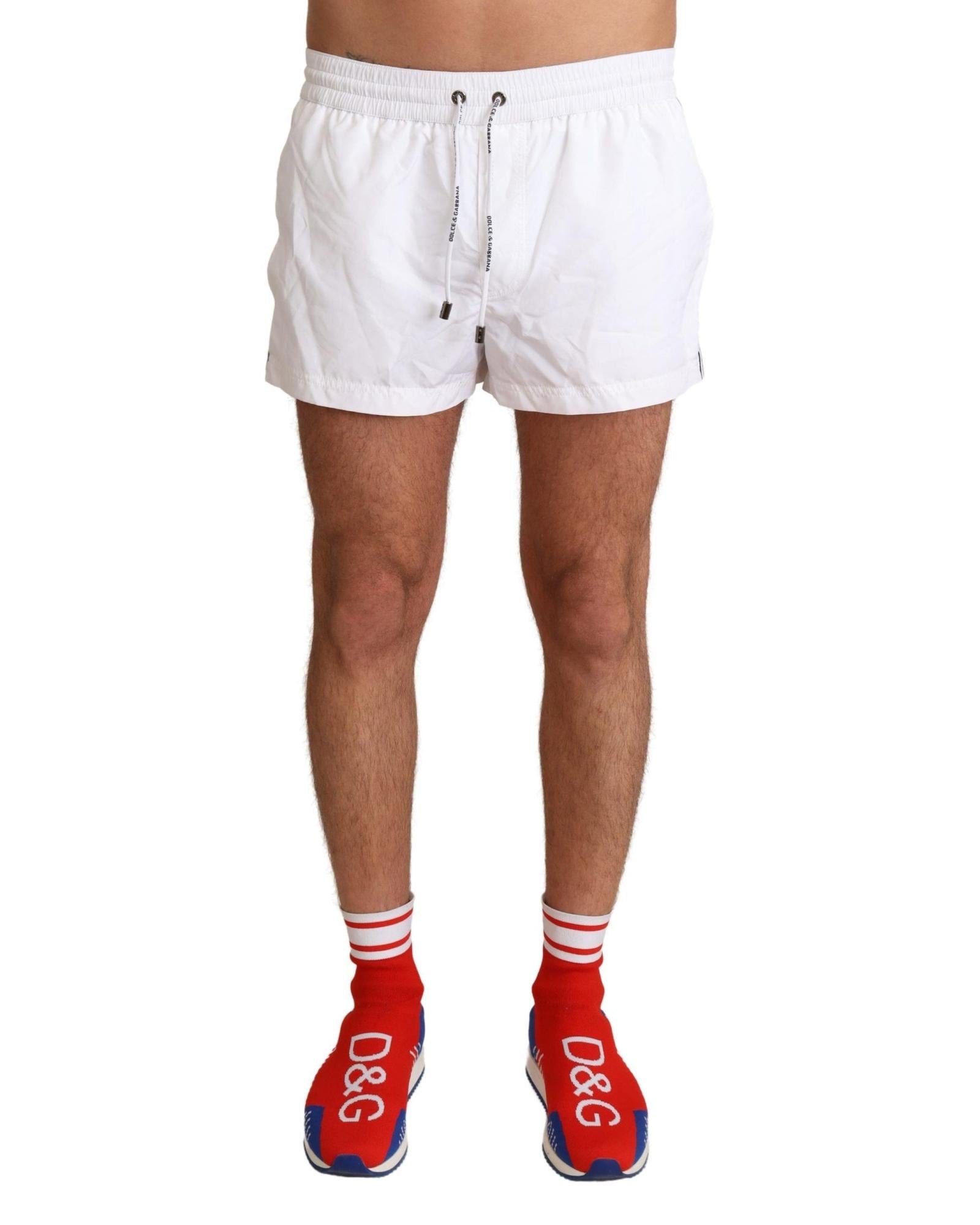 Dolce & Gabbana Men's White Swim Shorts 26" Waist White