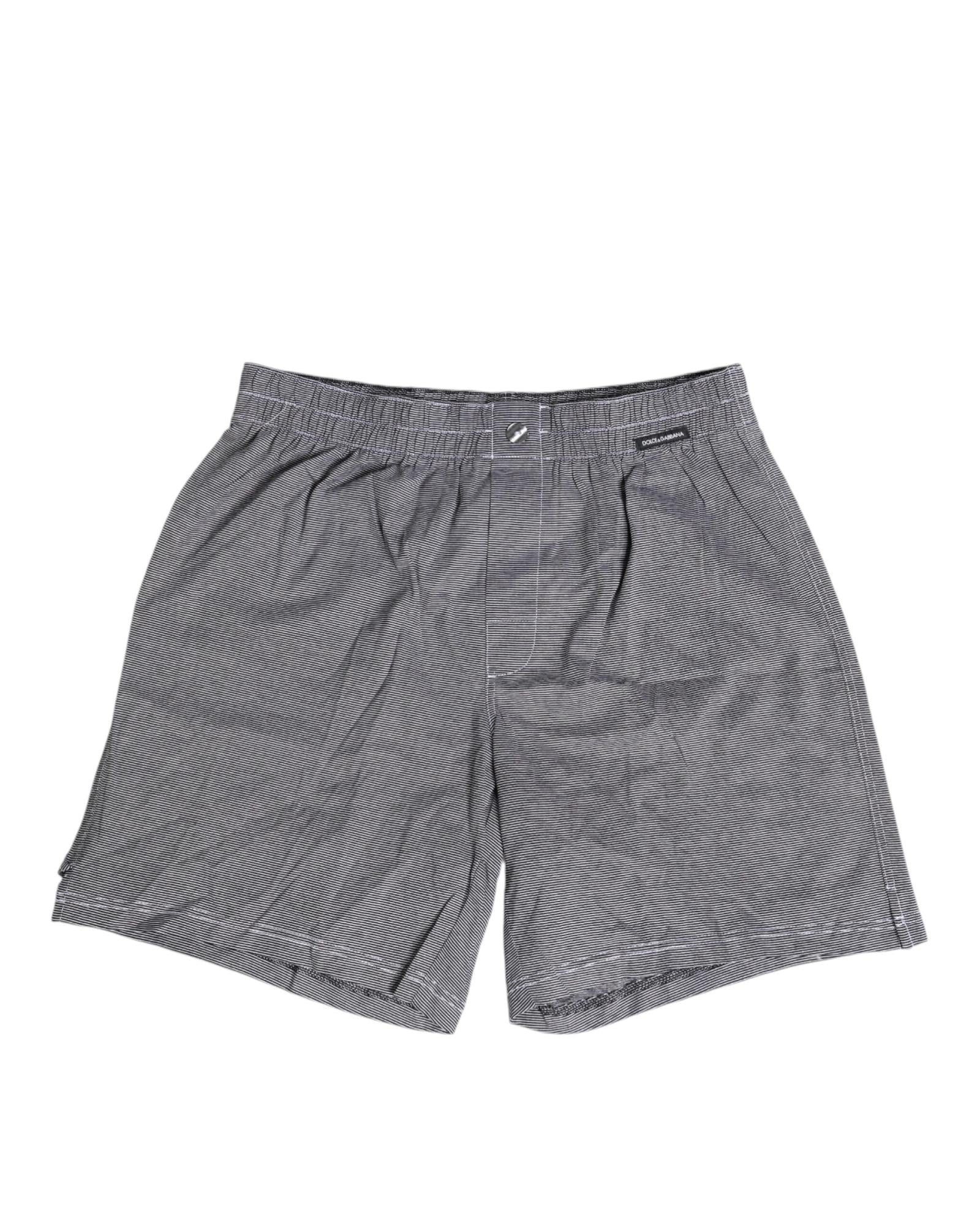 Dolce & Gabbana Striped Cotton Boxers Men Gray Underwear