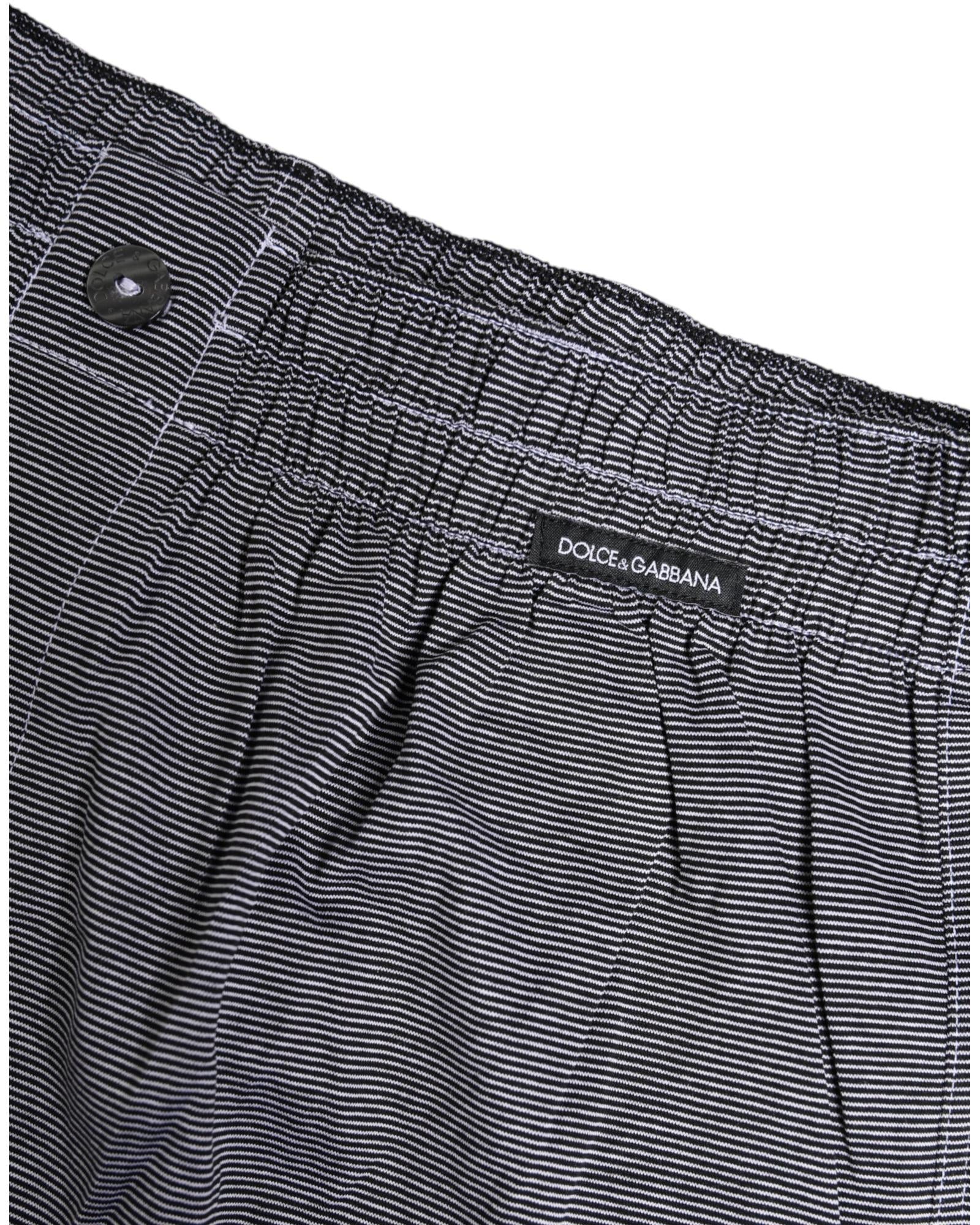 Dolce & Gabbana Striped Cotton Boxers Men Gray Underwear