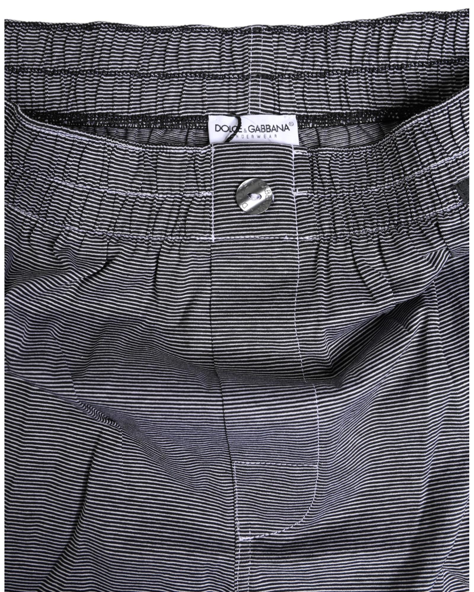 Dolce & Gabbana Striped Cotton Boxers Men Gray Underwear