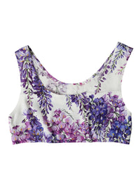 Dolce & Gabbana Wisteria Print Silk Tank Top 6 Multicolor