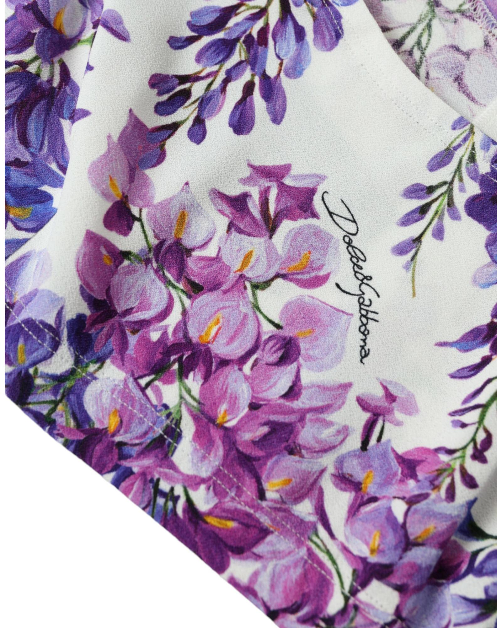 Dolce & Gabbana Wisteria Print Silk Tank Top