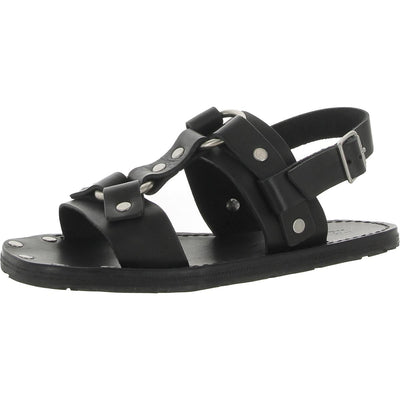 70s Tire Tread Sandal Womens Leather Strappy T-Strap Sandals