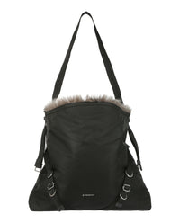 Givenchy Mens Large Voyou Bag in Nylon and Faux Fur