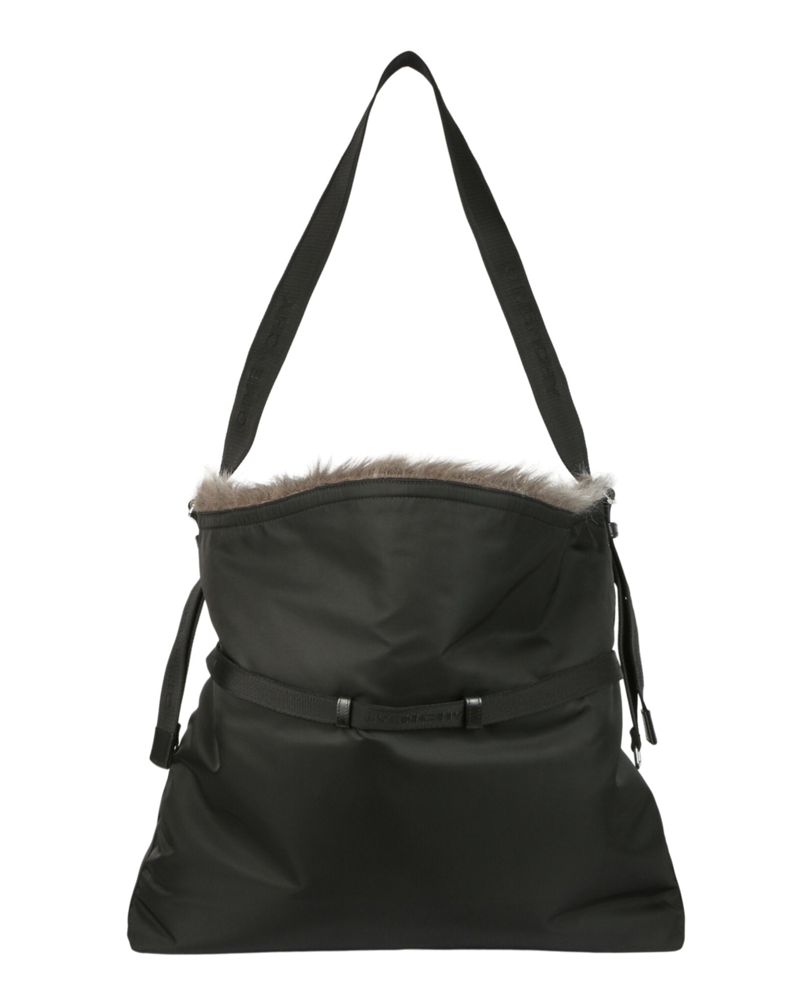 Givenchy Mens Large Voyou Bag in Nylon and Faux Fur