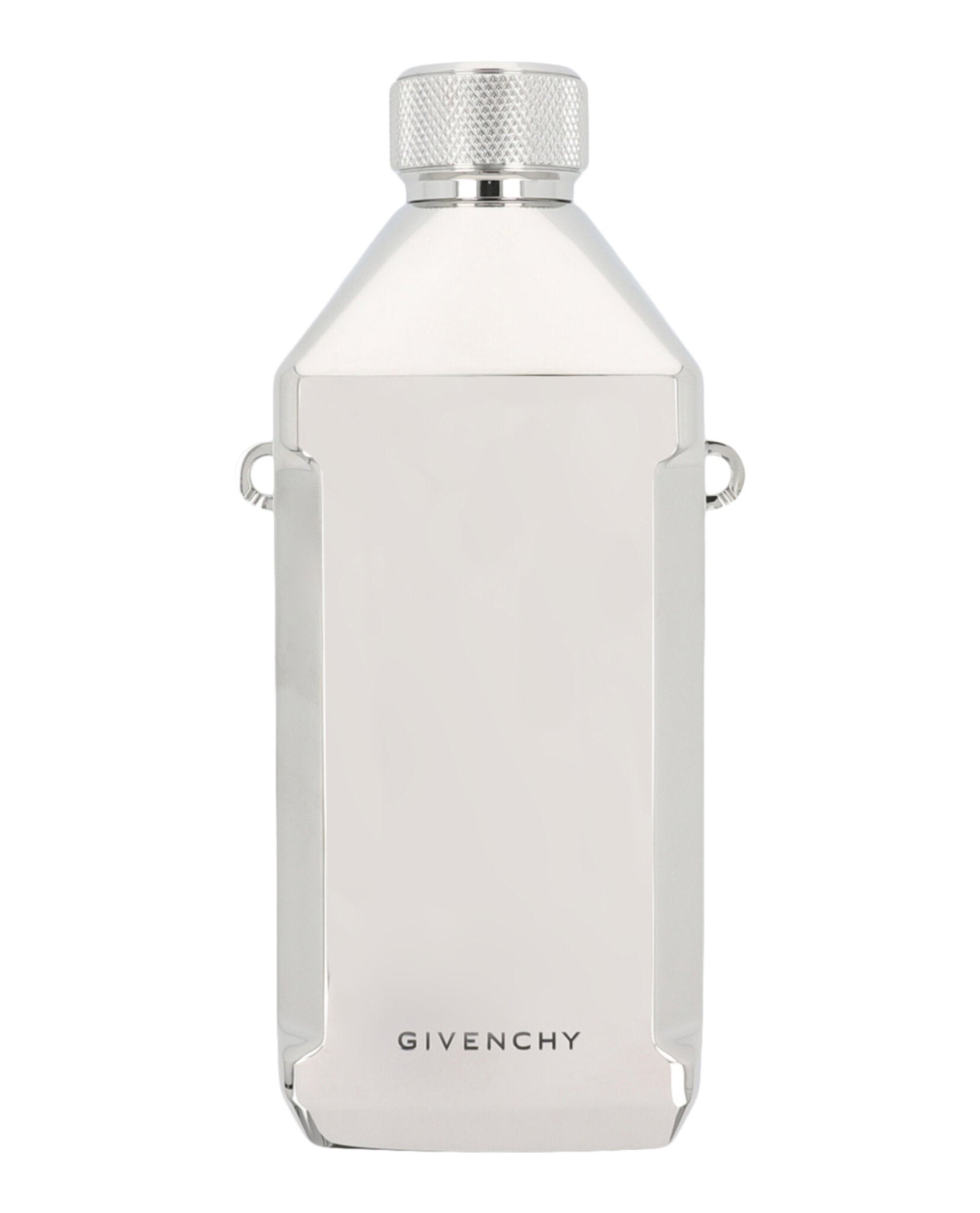Givenchy Unisex-Adult Logo Engraved Stainless Steel Water Bottle Silver