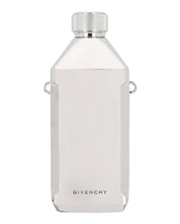Givenchy Unisex-Adult Logo Engraved Stainless Steel Water Bottle Silver