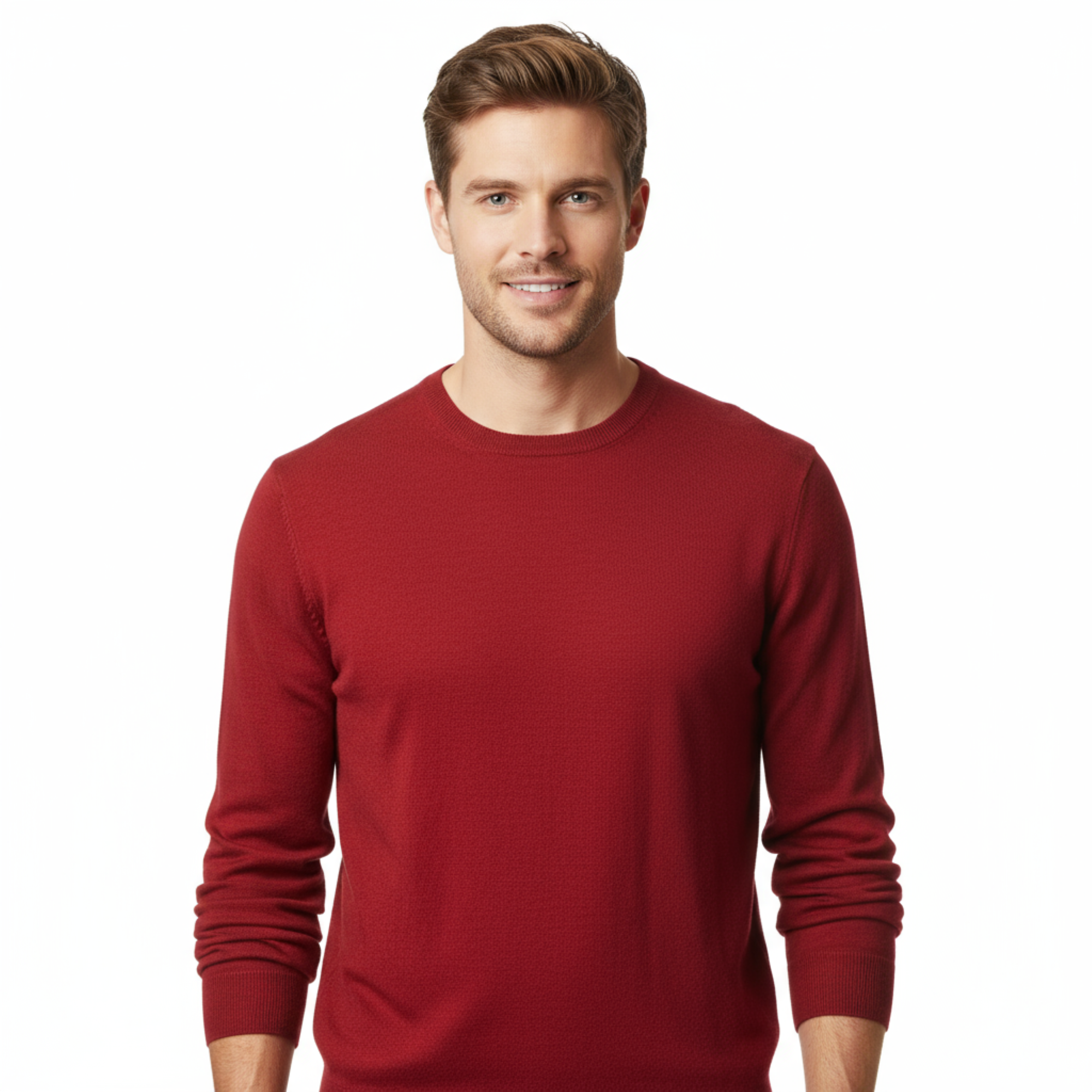Baldisseri di Perugia Cashmere Blend Mens Red Crewneck Sweater-L