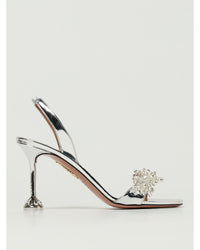 Aquazzura Blossom Sandal with Embellishment Women Silver Heels