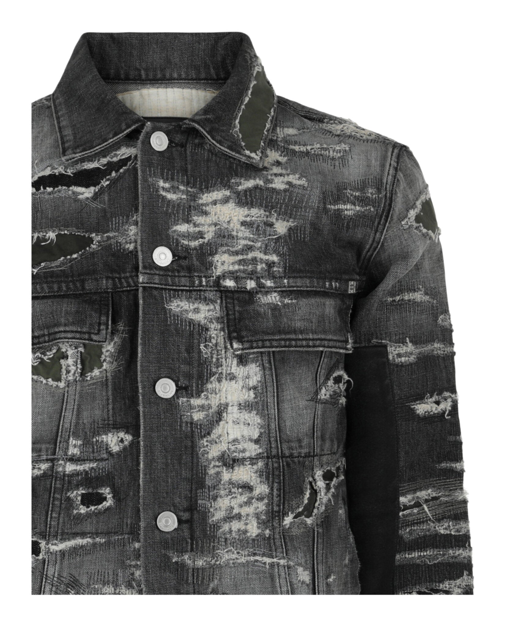 Givenchy Mens Distressed Denim Jacket