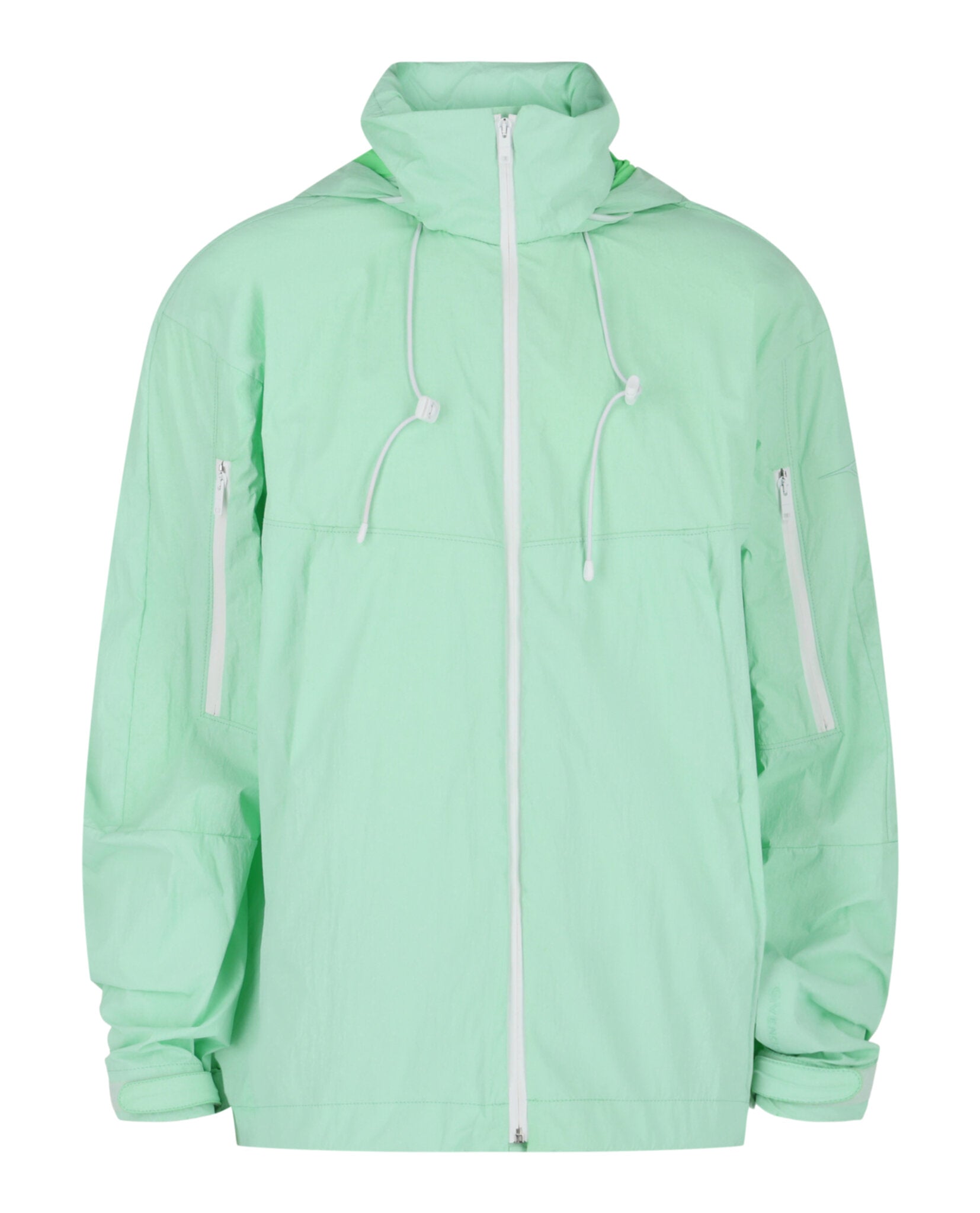 Givenchy Mens Logo Printed Hooded Windbreaker Mint