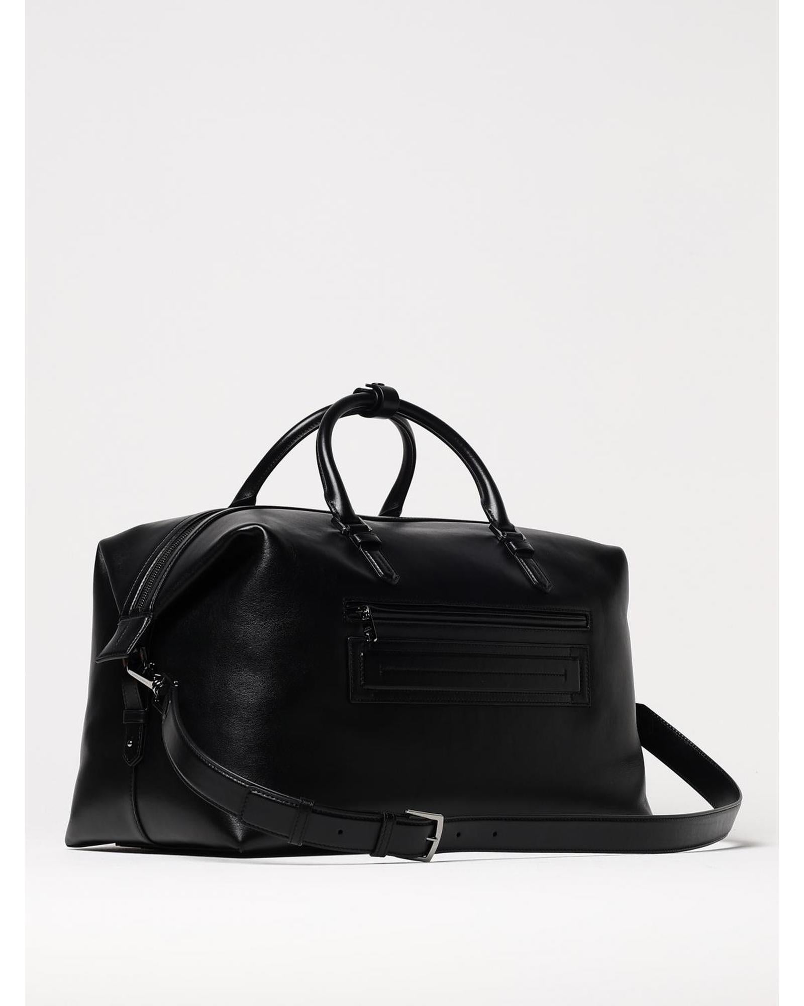 Dolce & Gabbana Leather Travel Duffel Bag Men Black