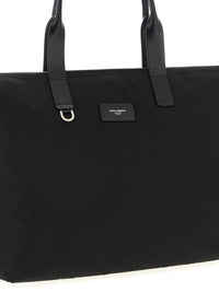 Dolce & Gabbana Men Media Logo Patch Shopping Bag