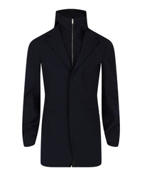 Givenchy Mens Single-Breasted Layered Hooded Vest Set Navy