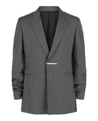 Givenchy Mens Slim-Fit Metal Bar Structured Blazer