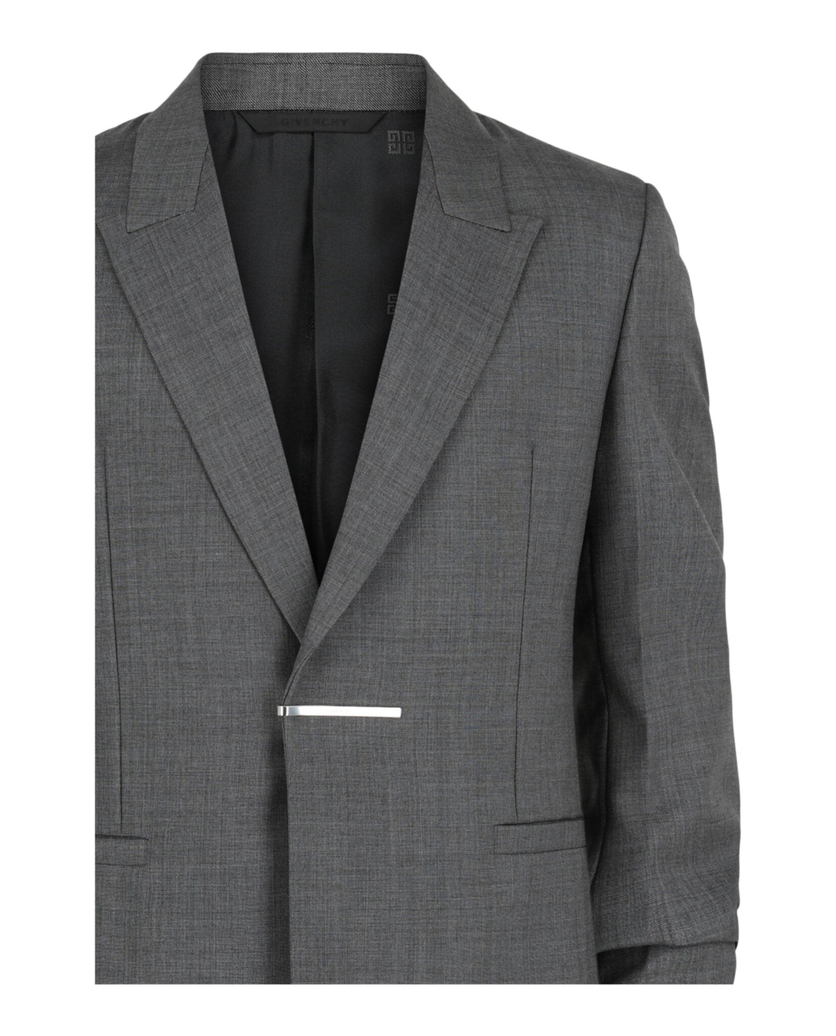 Givenchy Mens Slim-Fit Metal Bar Structured Blazer