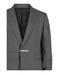 Givenchy Mens Slim-Fit Metal Bar Structured Blazer