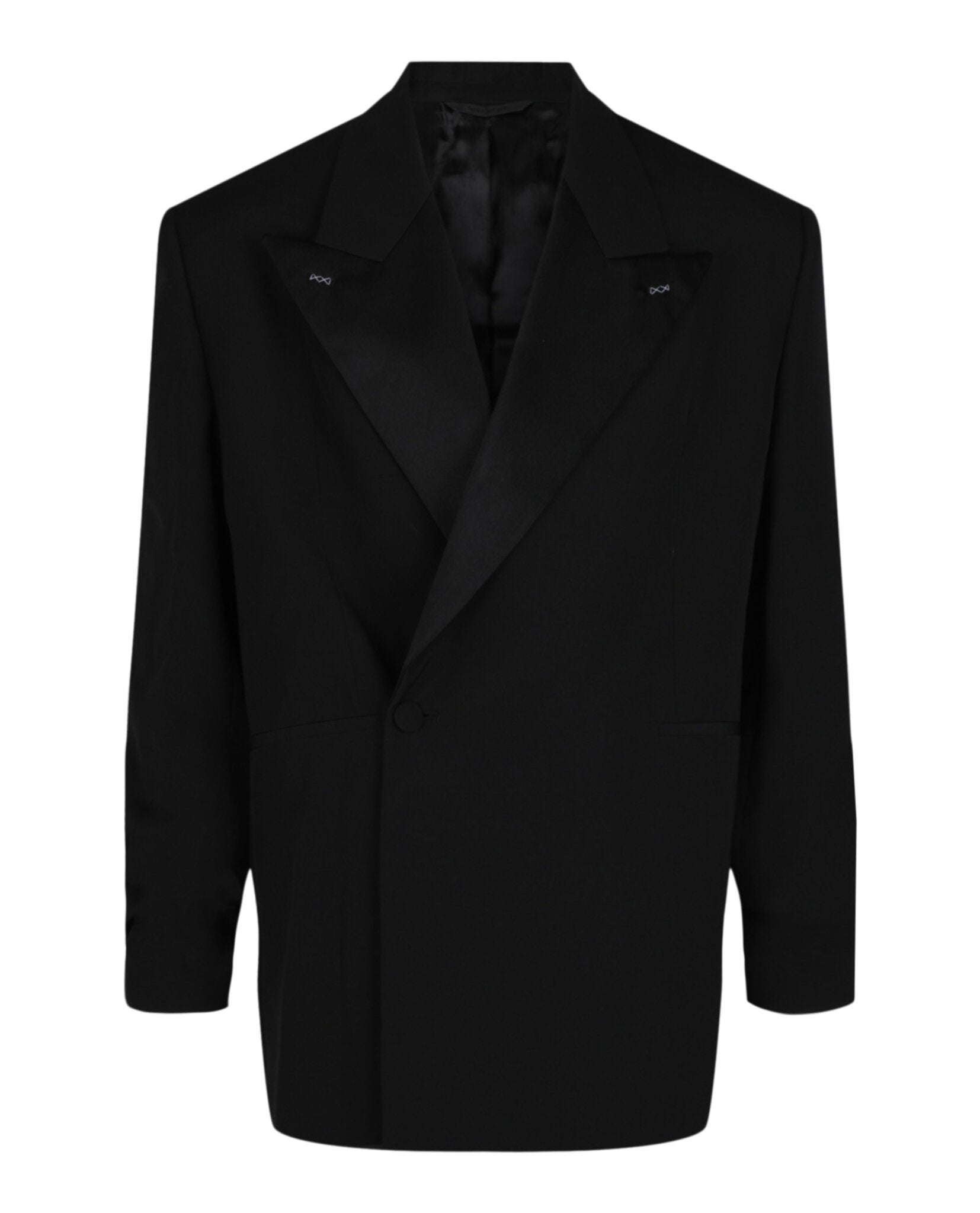 Givenchy Mens Oversized Wool Blazer With Satin Lapels