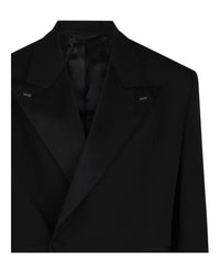 Givenchy Mens Oversized Wool Blazer With Satin Lapels