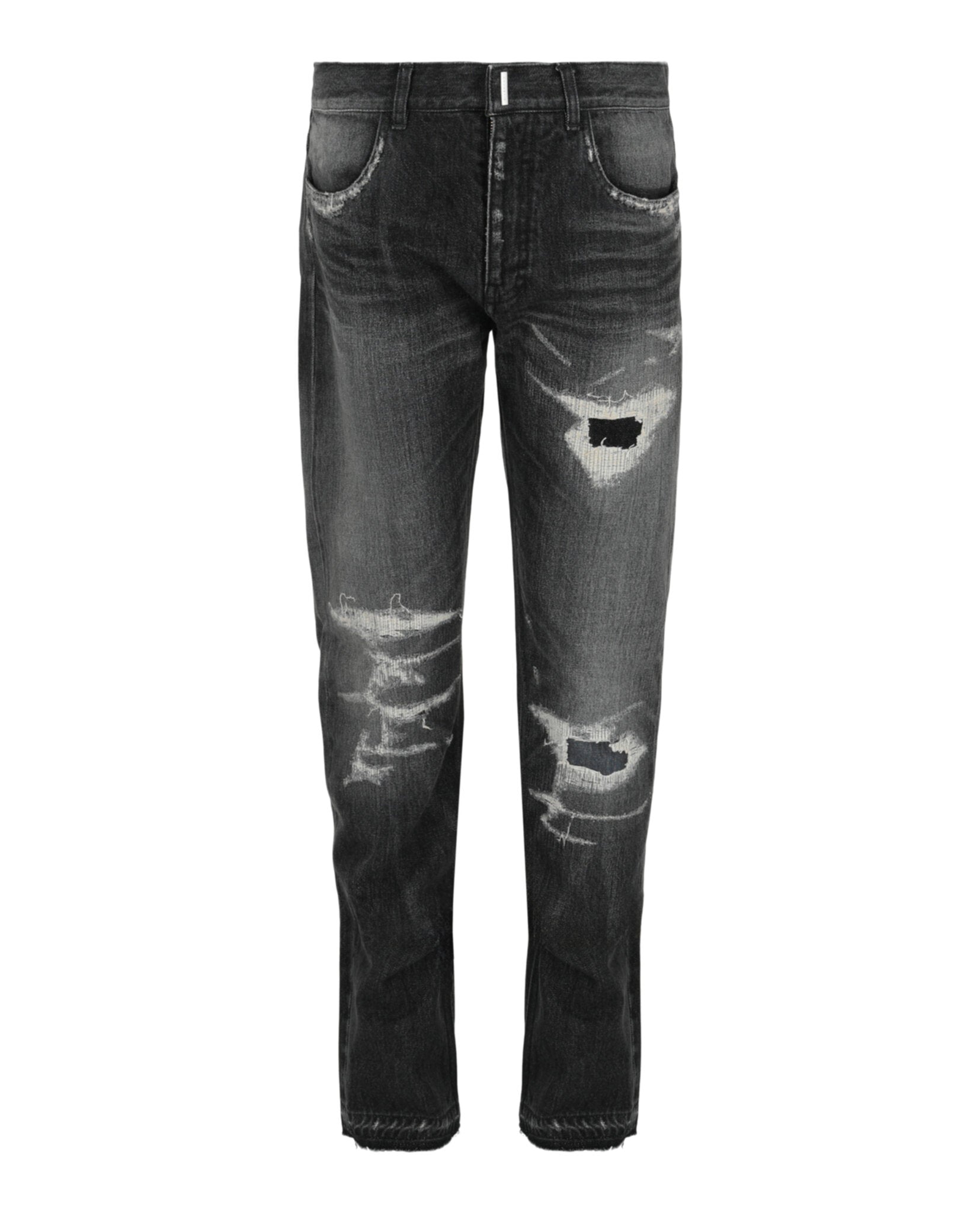Givenchy Mens Distressed Straight-Leg Jeans