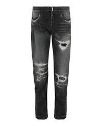 Givenchy Mens Distressed Straight-Leg Jeans