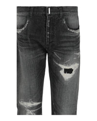 Givenchy Mens Distressed Straight-Leg Jeans