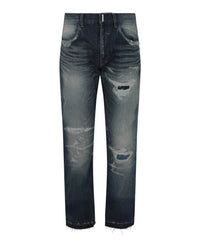 Givenchy Mens Distressed Straight Fit 5 Pocket Jeans
