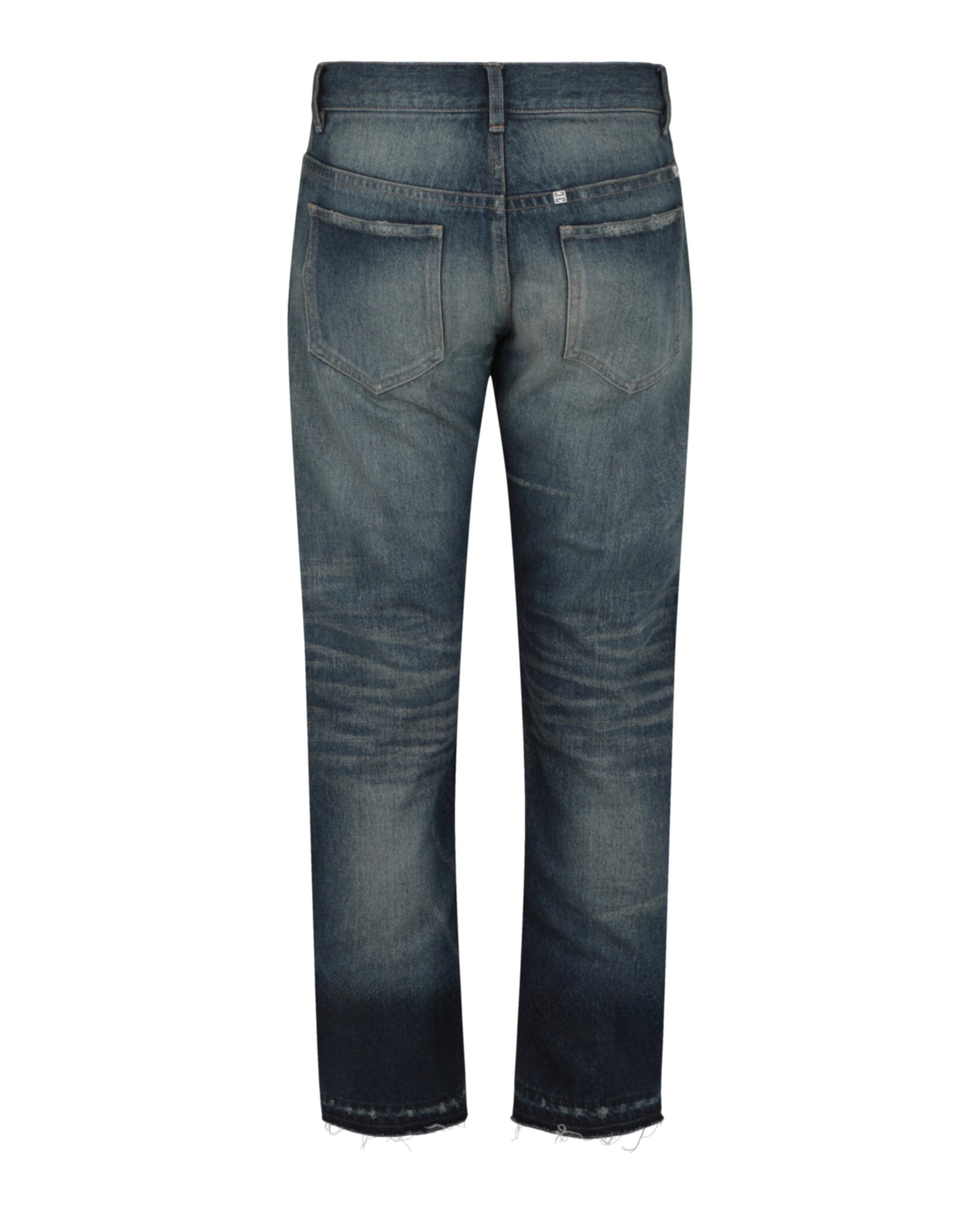 Givenchy Mens Distressed Straight Fit 5 Pocket Jeans