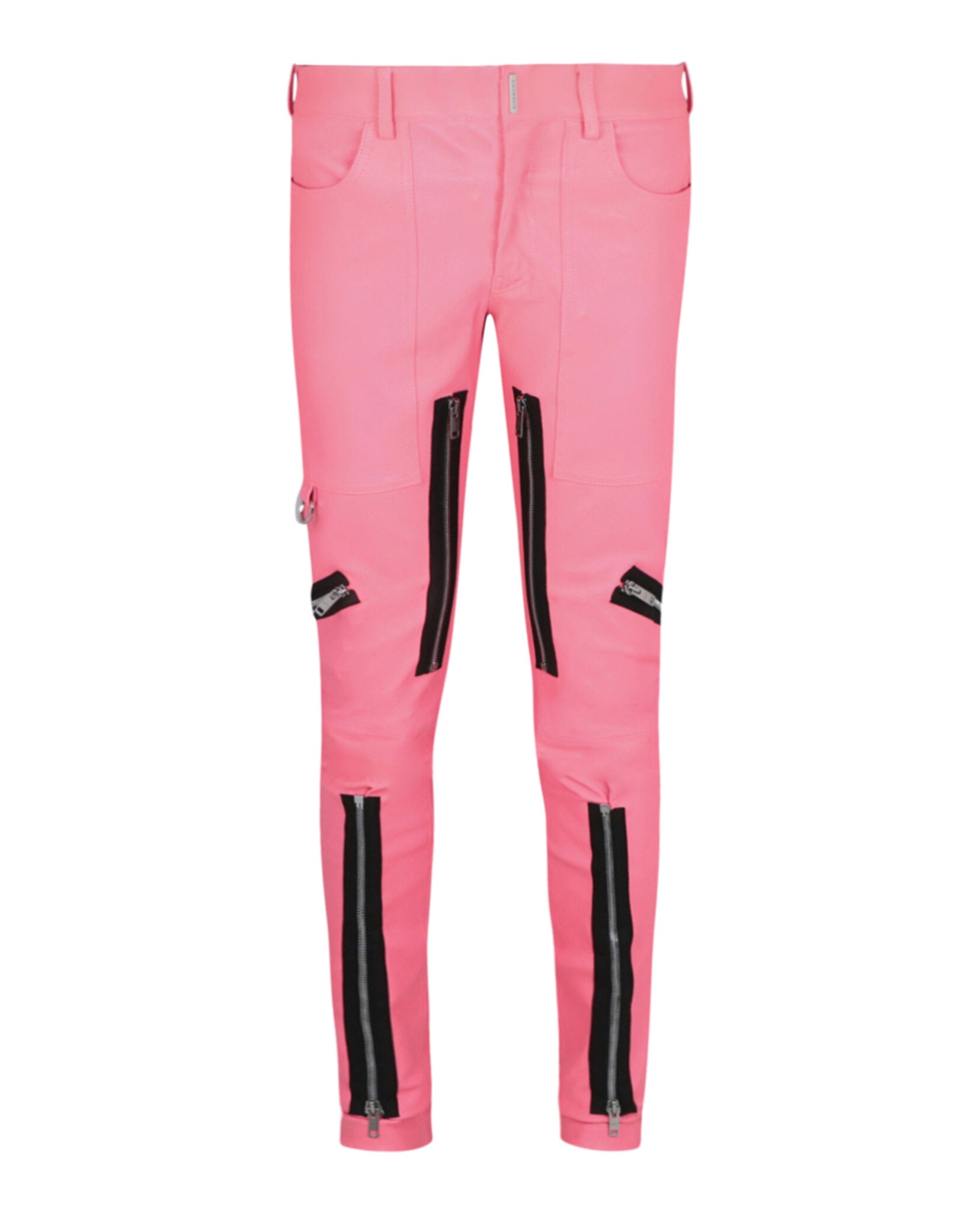 Givenchy Mens Exposed Zipper Skinny Leather Pants