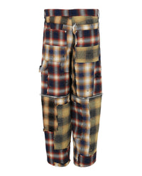 Givenchy Mens Patchwork Plaid Wide-Leg Pants
