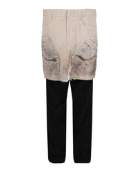 Givenchy Mens Layered Tracksuit Pants With Destroyed Carpenter Jeans