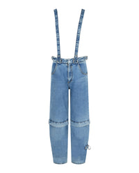 Givenchy Givenchy Mens Two In One Detachable Pants In Denim With Suspenders