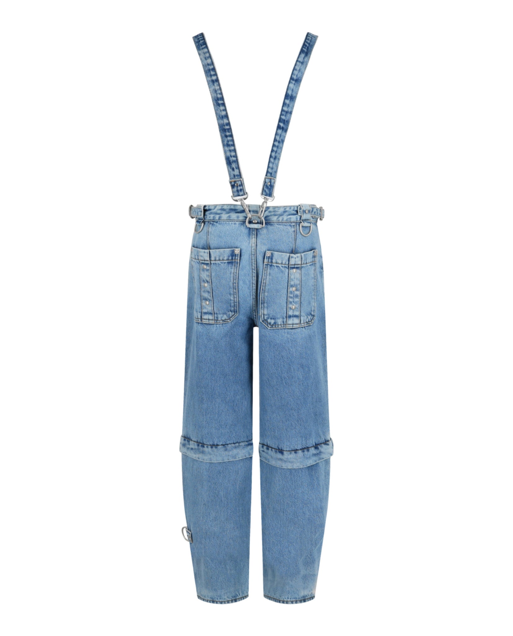 Givenchy Mens Two In One Detachable Pants In Denim With Suspenders