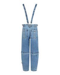 Givenchy Givenchy Mens Two In One Detachable Pants In Denim With Suspenders