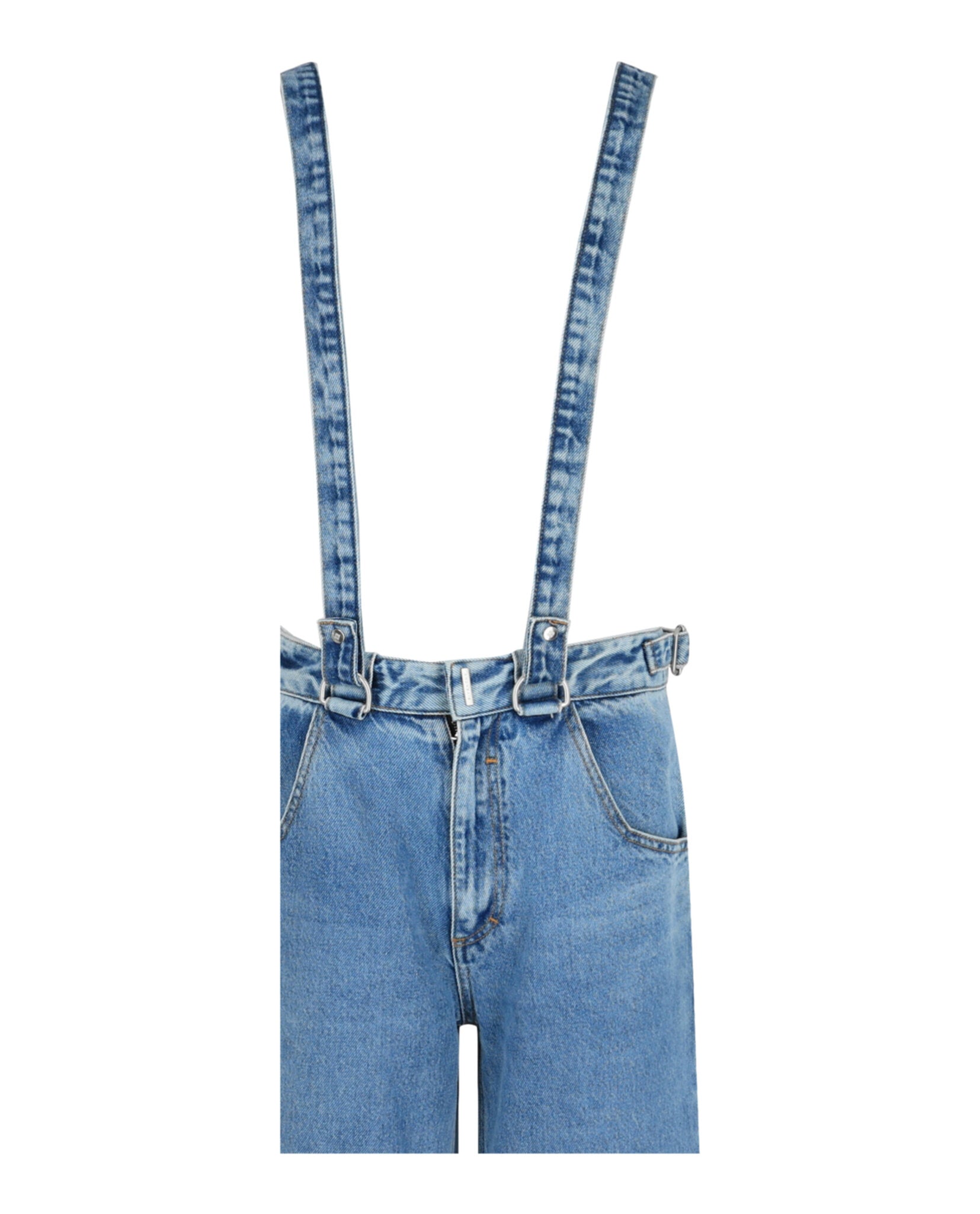 Givenchy Mens Two In One Detachable Pants In Denim With Suspenders