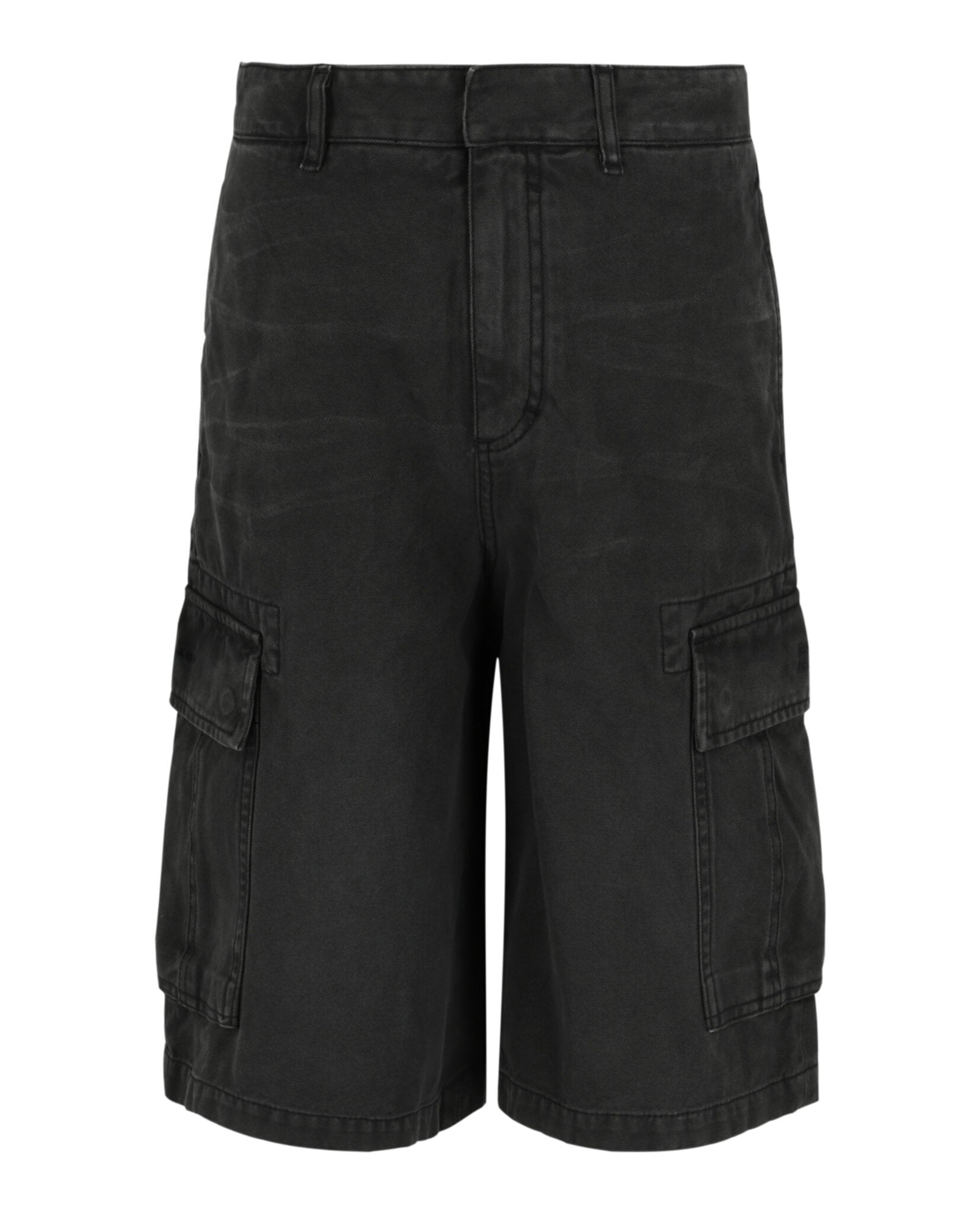 Givenchy Mens Embroidered Cargo Denim Shorts